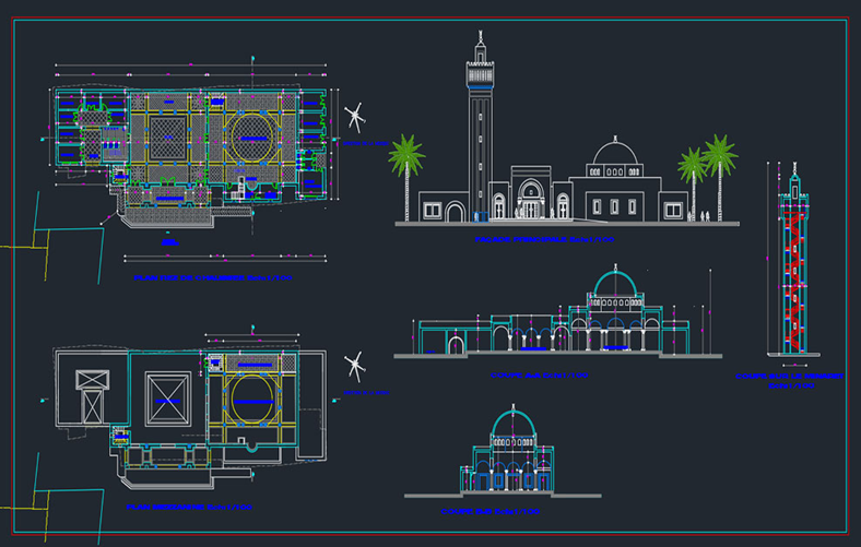دانلود فایل پروژه اتوکد مسجد DWG 2 برای AutoCAD | Mosque Project DWG 2